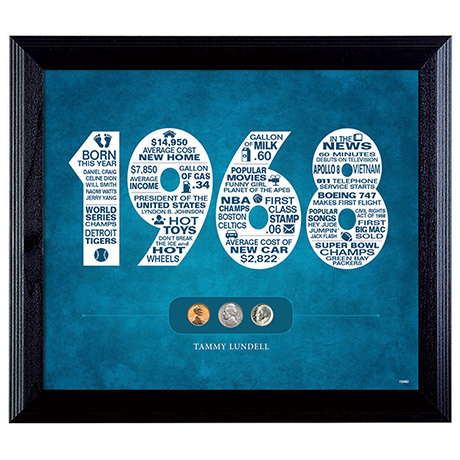 Year to Remember Personalized Coin Wall Frame