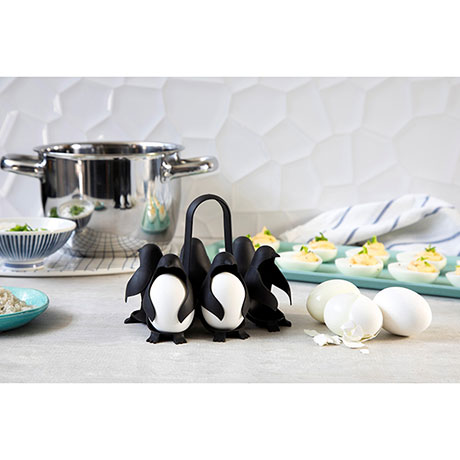 A Clever Penguin Egg Holder to Help With Boiling Eggs