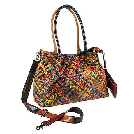 Woven Leather Tote Bag | Shop.PBS.org