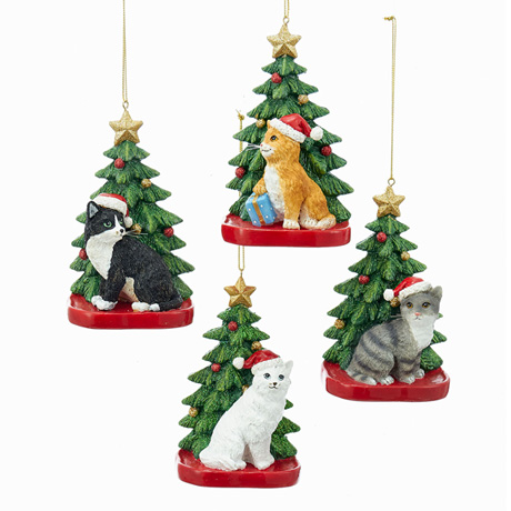 Christmas Cats Ornaments - Set of 4