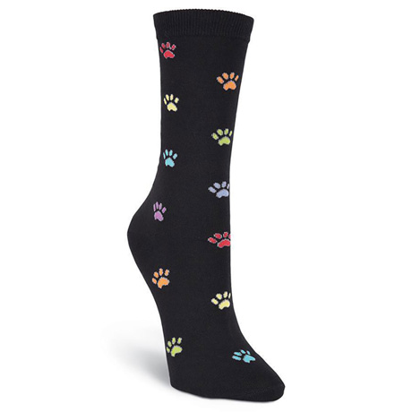 Paw Print Rainbow Stripe Women's Socks