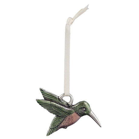 Ruby Throat Hummingbird Pewter Ornament