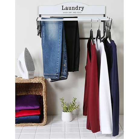 Folding Laundry Drying Rack Wall-mount Foldable Clothes Dryer Hanger  Storage