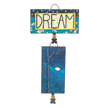 Dream Hand Painted Wood Art Wall Plaque