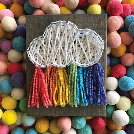 Rainbow Raincloud DIY String Art Kit