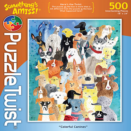 Something's Amiss! Colorful Canines 500 Piece Puzzle
