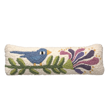 Blue Bird on a Branch Pillow