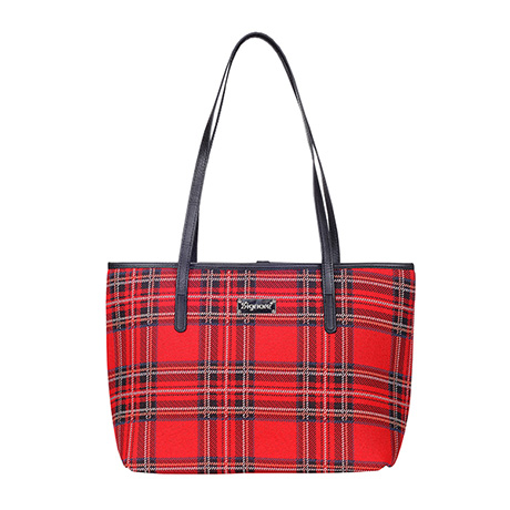 Royal Stewart Tartan Handbag with Leather Handle