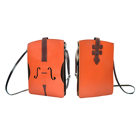 Violin Leather & Suede Cross-Body Handbag