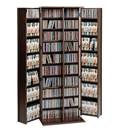 Grande Locking Media Storage Cabinet with Shaker Doors for DVDs and More