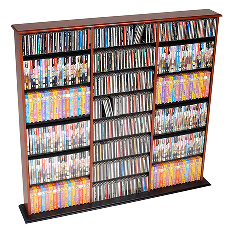 Triple Width Wall Media Storage for DVDs & CDs