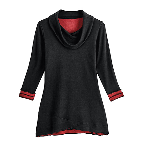 Reversible Cowl-Neck Crossover Tunic | Shop.PBS.org