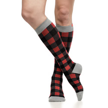 Alternate Image 1 for Montana Plaid Wool Women's Compression Socks