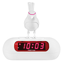 Alternate Image 1 for White Robot Bird Digital Alarm Clock