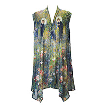Alternate Image 3 for Monet and Van Gogh Sheer Long Vest