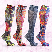 Product Image for Celeste Stein® Women's Printed Closed Toe Mild Compression Knee High Stockings