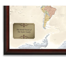 Alternate Image 1 for Personalized World Traveler Map Set Framed with Pins