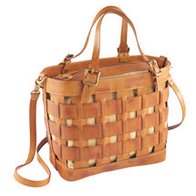Alternate Image 8 for Leather Basket Handbag