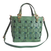 Alternate Image 4 for Leather Basket Handbag