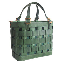 Alternate Image 5 for Leather Basket Handbag