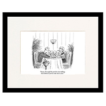 Alternate Image 1 for Just the Wine Talking Personalized New Yorker Cartoonist Cartoon - Matted