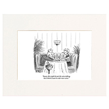 Product Image for Just the Wine Talking Personalized New Yorker Cartoonist Cartoon - Matted