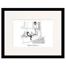 Alternate Image 1 for Indoor Cat Personalized New Yorker Cartoonist Cartoon - Matted