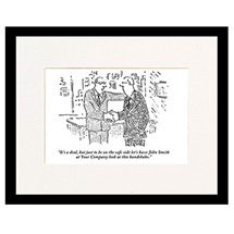 Alternate Image 1 for It's a Deal Personalized New Yorker Cartoonist Cartoon - Matted