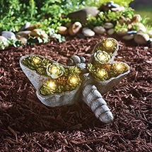Alternate Image 2 for Solar Dragonfly with Succulents Garden Light