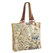 Product Image for Fringed Floral Canvas Tote