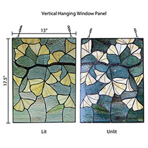 Alternate Image 6 for Gingko Leaves Stained Glass Panel 