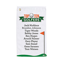 Alternate Image 1 for Personalized Top Ten Golfers Towel