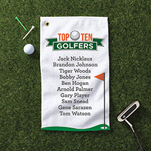 Personalized Top Ten Golfers Towel