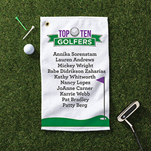 Alternate Image 2 for Personalized Top Ten Golfers Towel