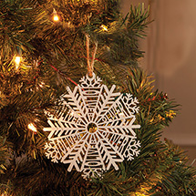 Alternate Image 1 for Personalized Wood Snowflake Ornament