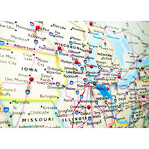 Alternate Image 2 for Personalized USA Traveler Map Set - Framed