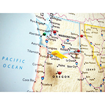 Alternate Image 3 for Personalized USA Traveler Map Set - Framed