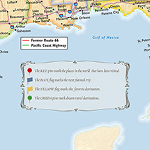 Alternate Image 5 for Personalized USA Traveler Map Set - Framed