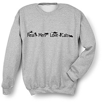 Alternate Image 2 for Real Men Love Cats T-Shirt or Sweatshirt