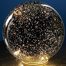 Lighted Mercury Glass Sphere - Silver