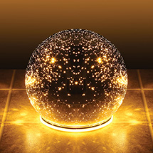 Alternate Image 1 for Lighted Mercury Glass Sphere - Silver