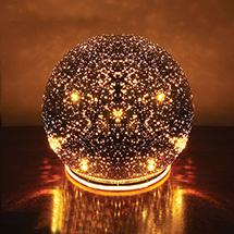 Alternate Image 2 for Lighted Mercury Glass Sphere - Silver