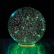 Lighted Mercury Glass Sphere - Green