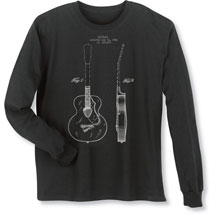 Alternate Image 2 for Vintage Patent Drawing Shirts - Guitar