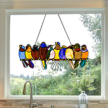 Alternate Image 4 for Birds on a Wire Stained Glass