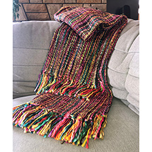 Alternate Image 4 for Multicolored Chunky Knit Throw Blanket