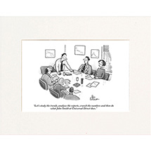 Study the Trends Custom Cartoon - Personalized New Yorker Cartoonist Print