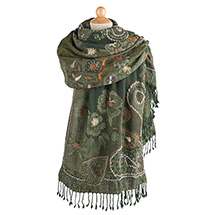 Product Image for Emerald Garden Embroidered Wrap