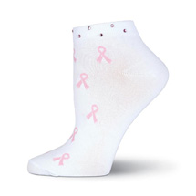 Product Image for Rhinestone Pink Ribbon Women's Socks