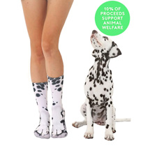 Alternate Image 2 for Dalmatian Paws Unisex Crew Socks